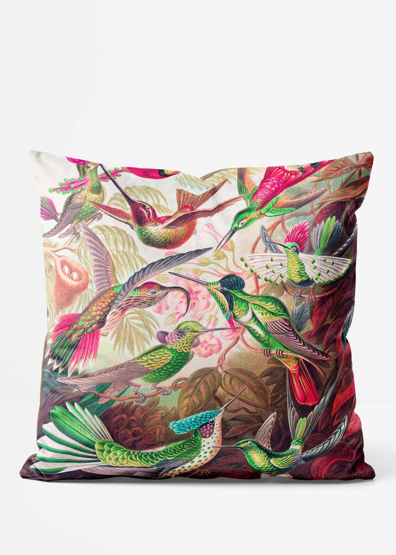 Tropical Birds Vintage Style Cushion