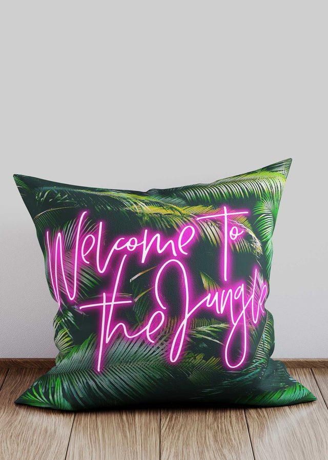 Welcome To The Jungle Tropical Print Cushion