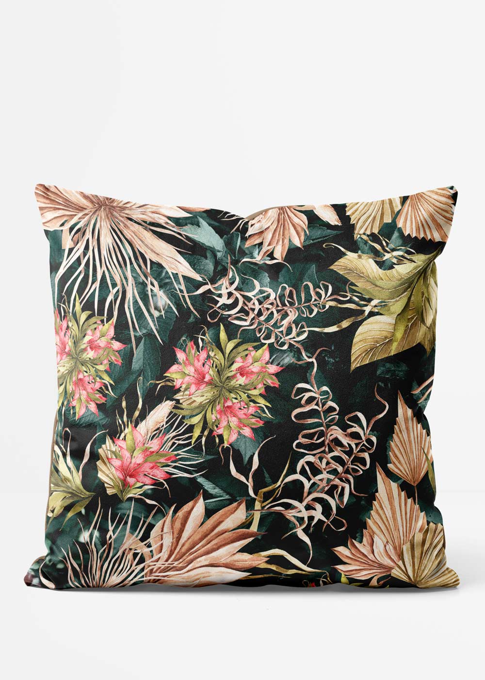 Leaves & Flowers Maximalism Print Cushion 2