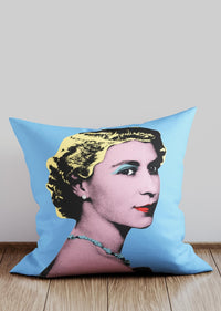 Pop Art Queen Jubilee Cushion-InkAndDrop