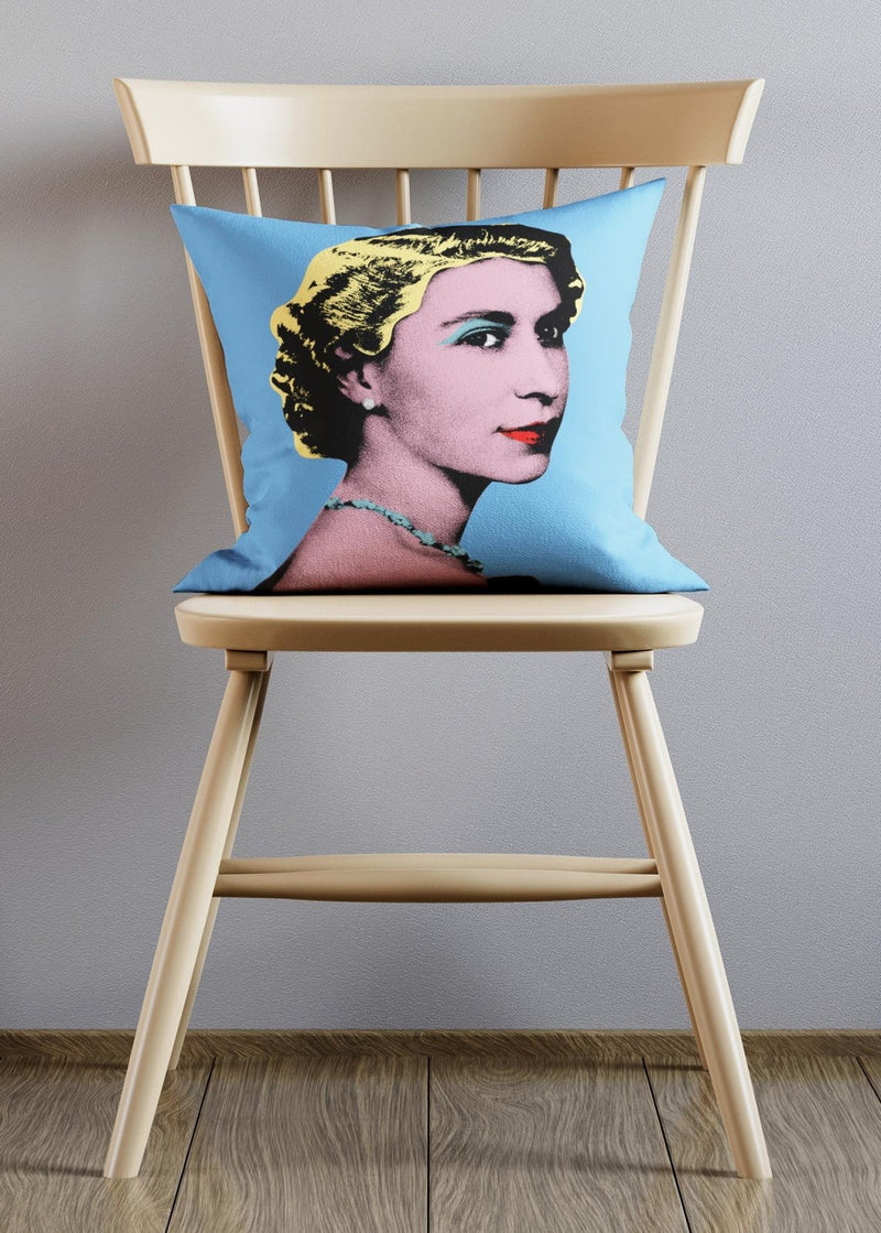 Pop Art Queen Jubilee Cushion-InkAndDrop