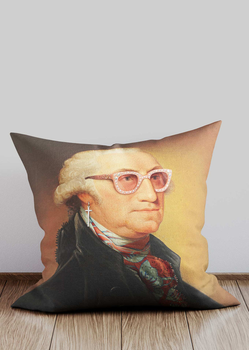 Elton Glasses Altered Art Cushion