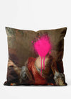 Pink Paint Splat Portrait Cushion