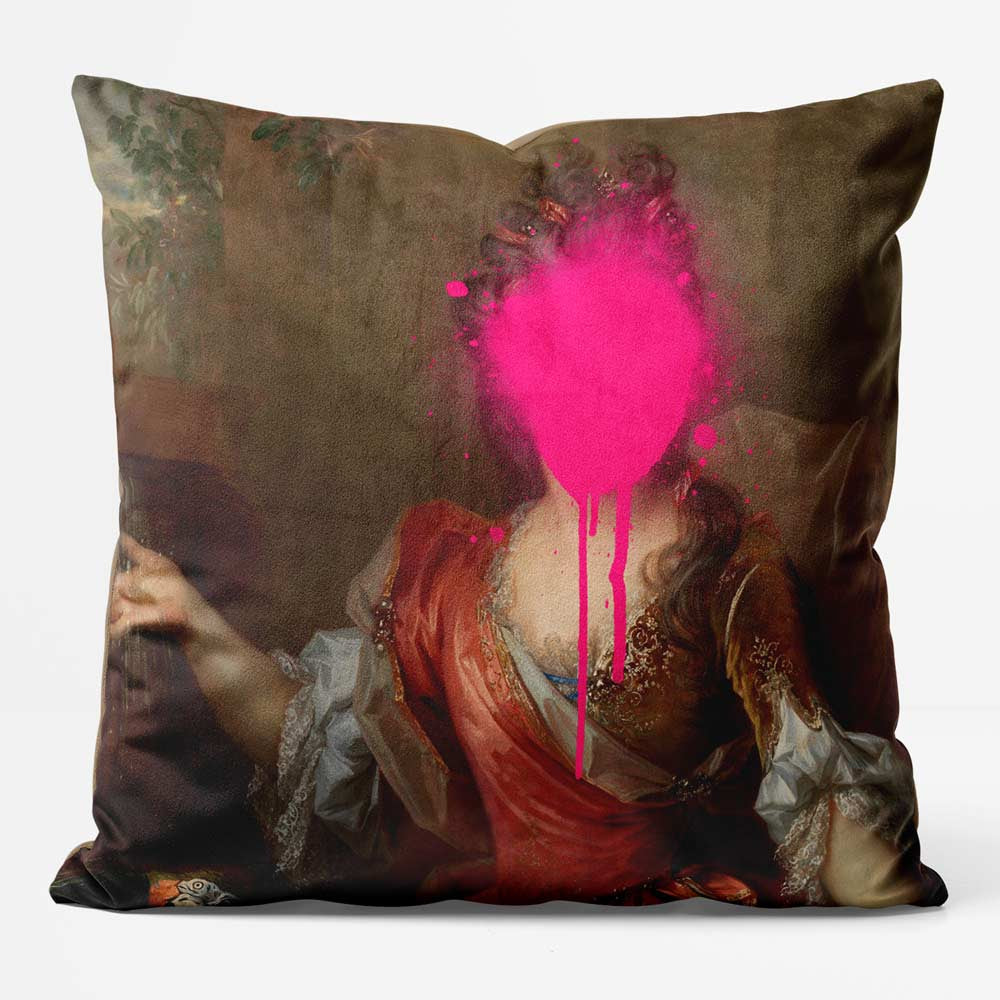 Paint Splat Portrait Cushion
