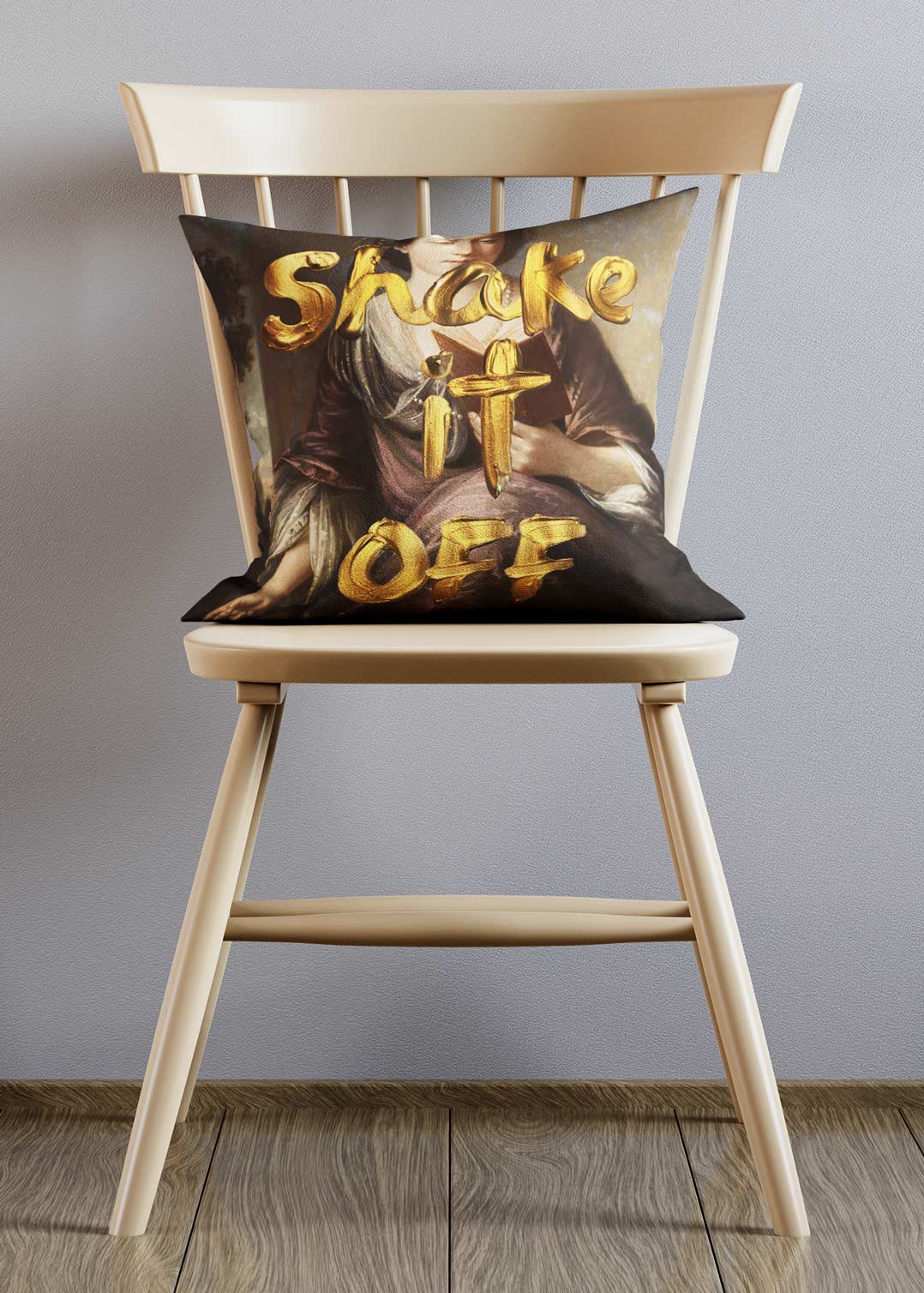 Shake It Off Gold Paint Cushion