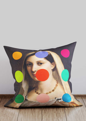 Modern Art Dot Painting Portrait Cushion
