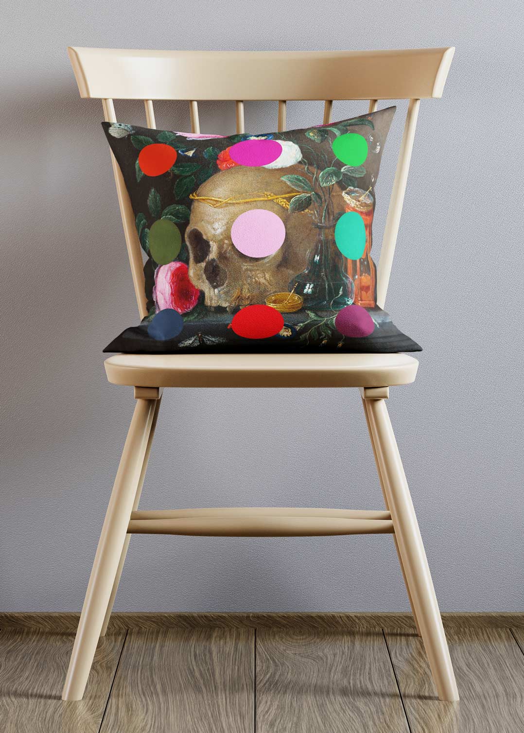 Modern Art Dot Painting Still Life Cushion
