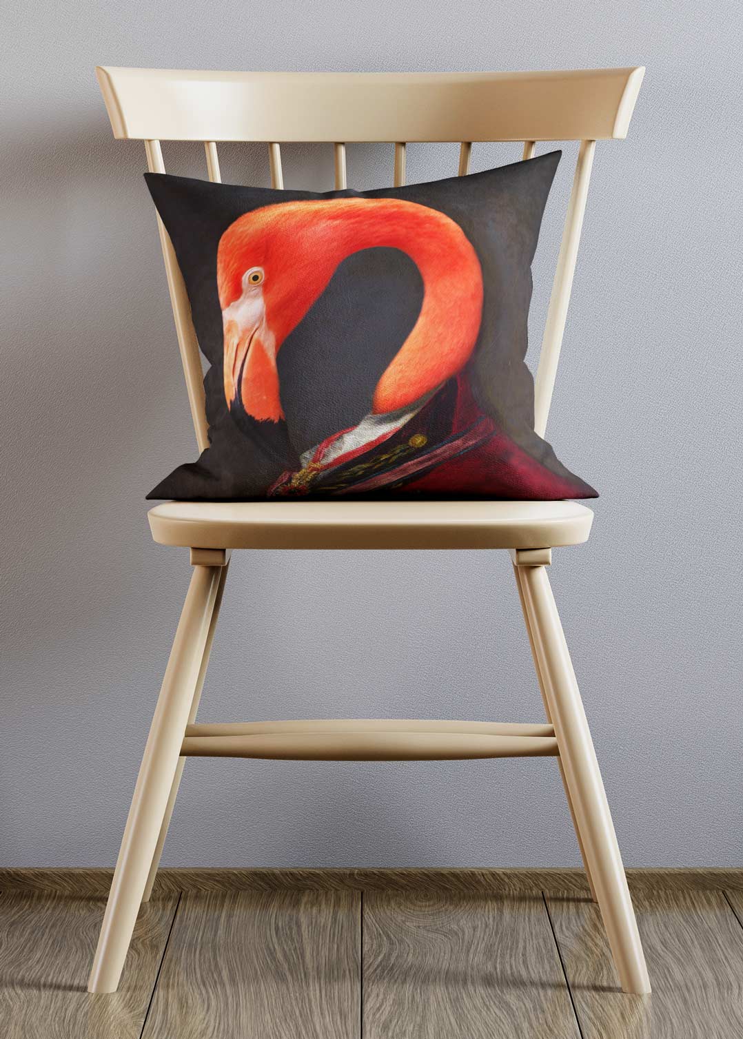 Flamingo Head Portrait Cushion