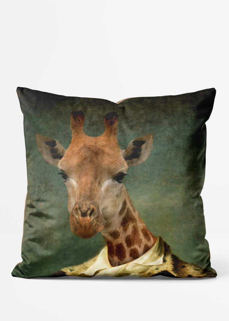 Giraffe Head Portrait Cushion