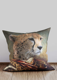 Cheetah Head Portrait Cushion