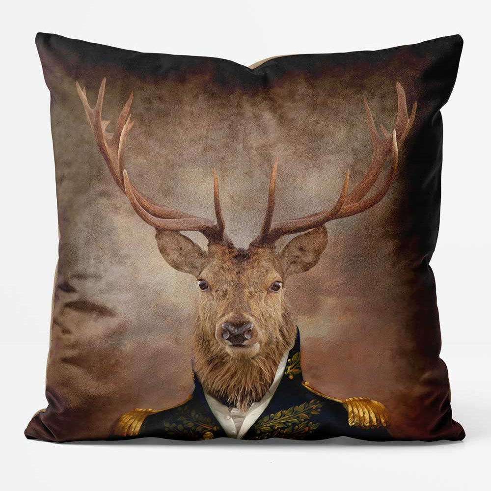 Stag Head Portrait Cushion