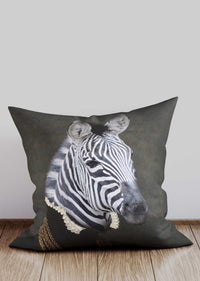 Zebra Head Portrait Cushion