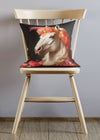 White Horse Animal Portrait Cushion