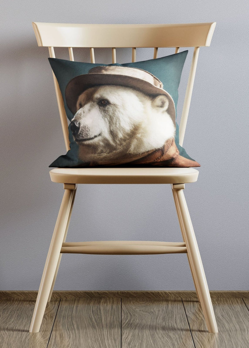 Polar Bear Animal Portrait Cushion
