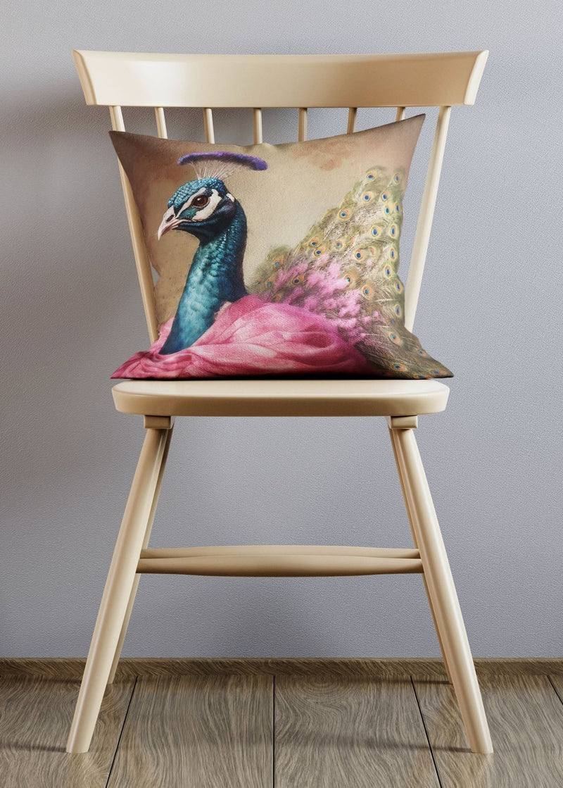 Peacock Animal Portrait Cushion