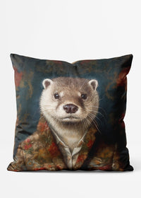 Sea Otter Animal Portrait Cushion