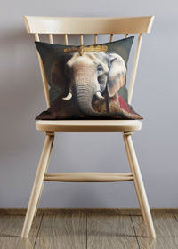 Elephant Animal Portrait Cushion