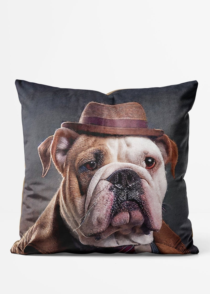 English Bulldog Animal Portrait Cushion