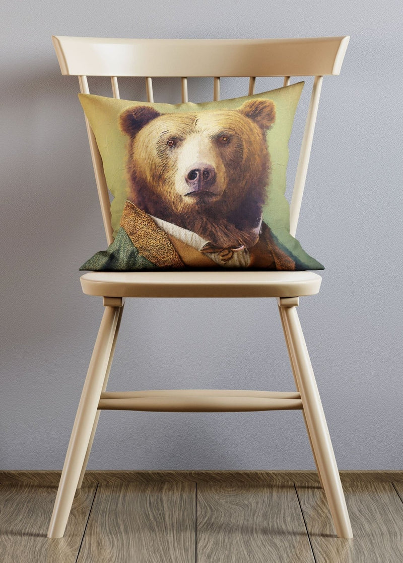 Blonde Bear Animal Portrait Cushion