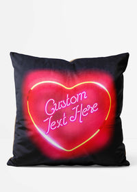 Custom Loveheart Text Neon Cushion