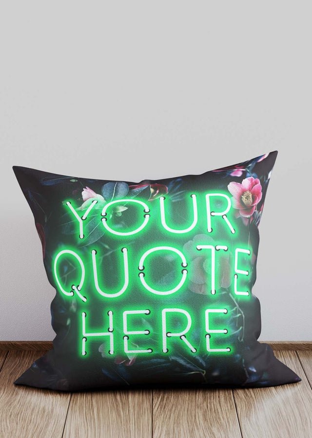 Custom Green Neon Floral Cushion