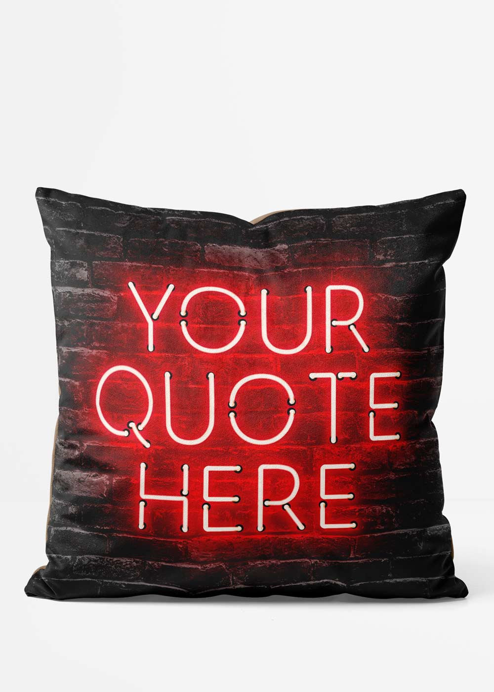 Custom Red Neon Brick Cushion