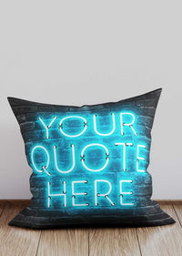 Custom Blue Neon Brick Cushion