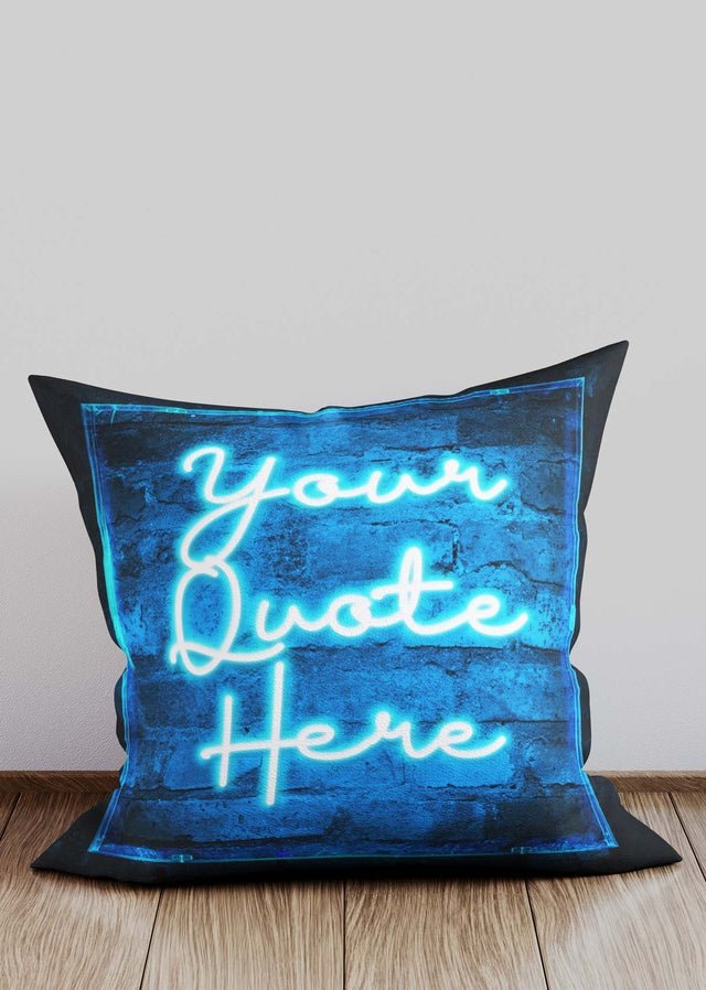 Custom Scribble Neon Blue Cushion