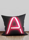 Custom Single Large Neon Letter Black Cushion