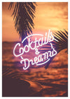 Cocktails And Dreams Palms Neon Print