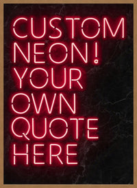 Custom Quote Neon Sign Print Red