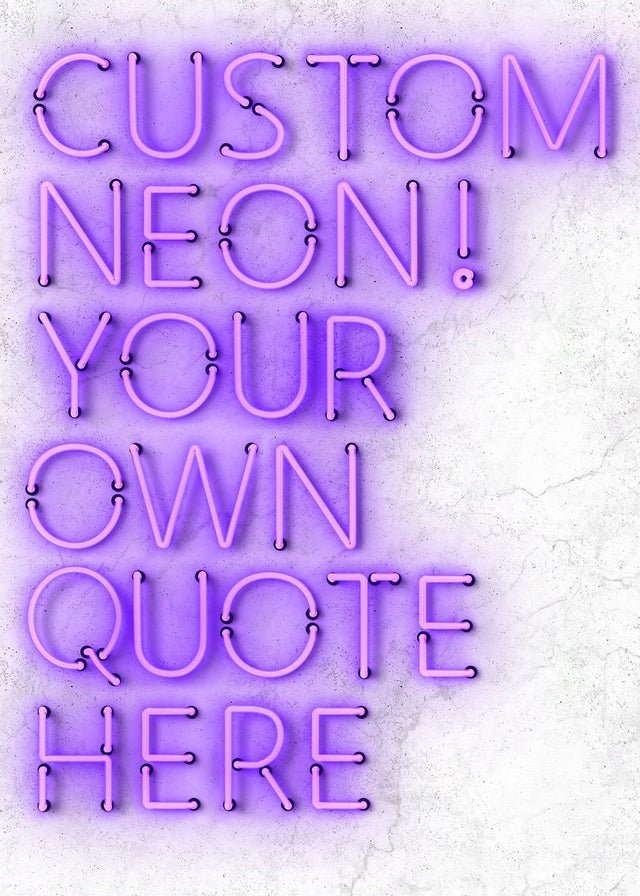Custom Quote Straight Neon Print Purple