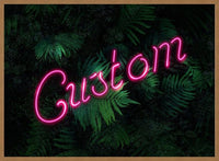 Custom Script Neon Sign Leaves Landscape Print