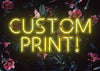 Custom Yellow Neon Sign Floral Background Print