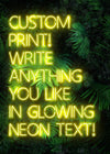 Custom Yellow Neon Sign Leaves Background