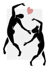 Dancers Black And White Painting Print