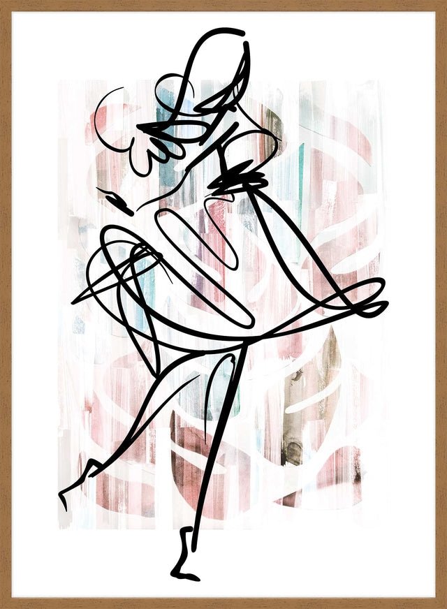 Dancing Ink Brush Drawing Print 1