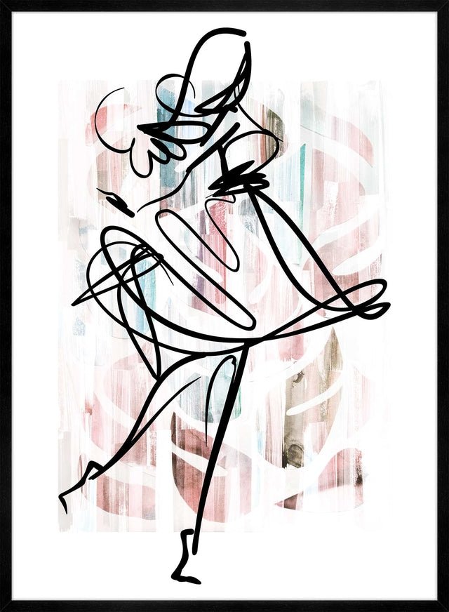 Dancing Ink Brush Drawing Print 1