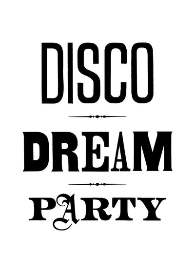 Disco Dream Party Type Print