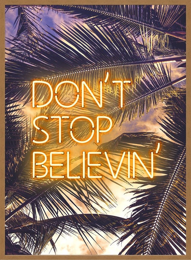 Dont Stop Believing Lyrics Neon Tropical Print