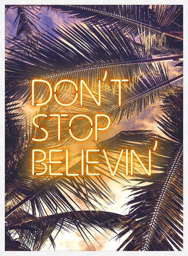 Dont Stop Believing Lyrics Neon Tropical Print