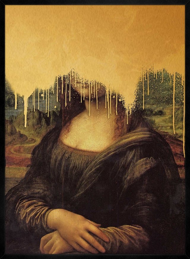 Drippy Mona Lisa Gold Graffiti Print – InkAndDrop
