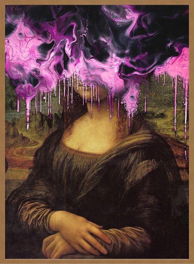 Drippy Mona Lisa Pink Gloop Print