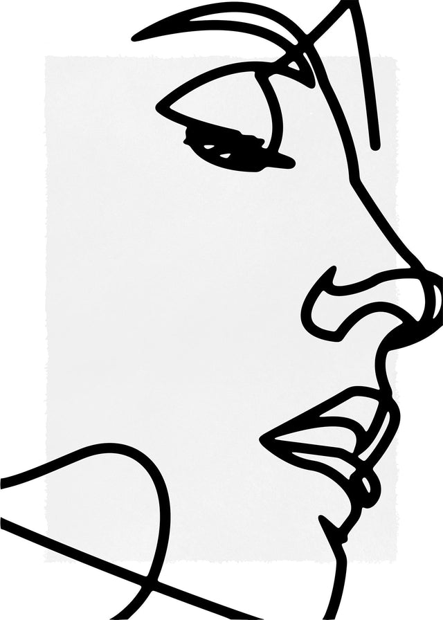 Face Close Up Line Art Print