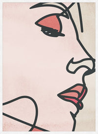 Face Close Up Line Art Watercolour Print