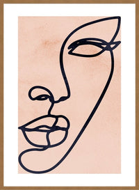 Face Study Line Art Watercolour Print