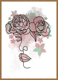Floral Face Line Art Print
