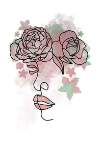 Floral Face Line Art Print