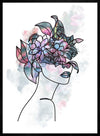 Flower Hair Line Art Print
