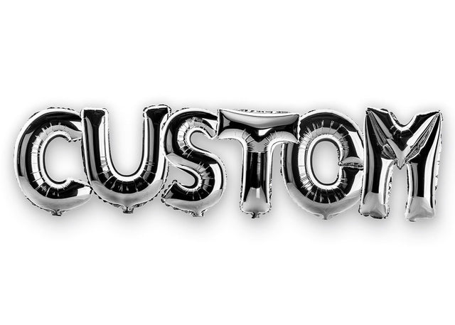 Foil Balloon Style Personalised Name White Print